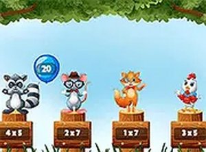 Jungle Balloons Multiplication Puzzle Game